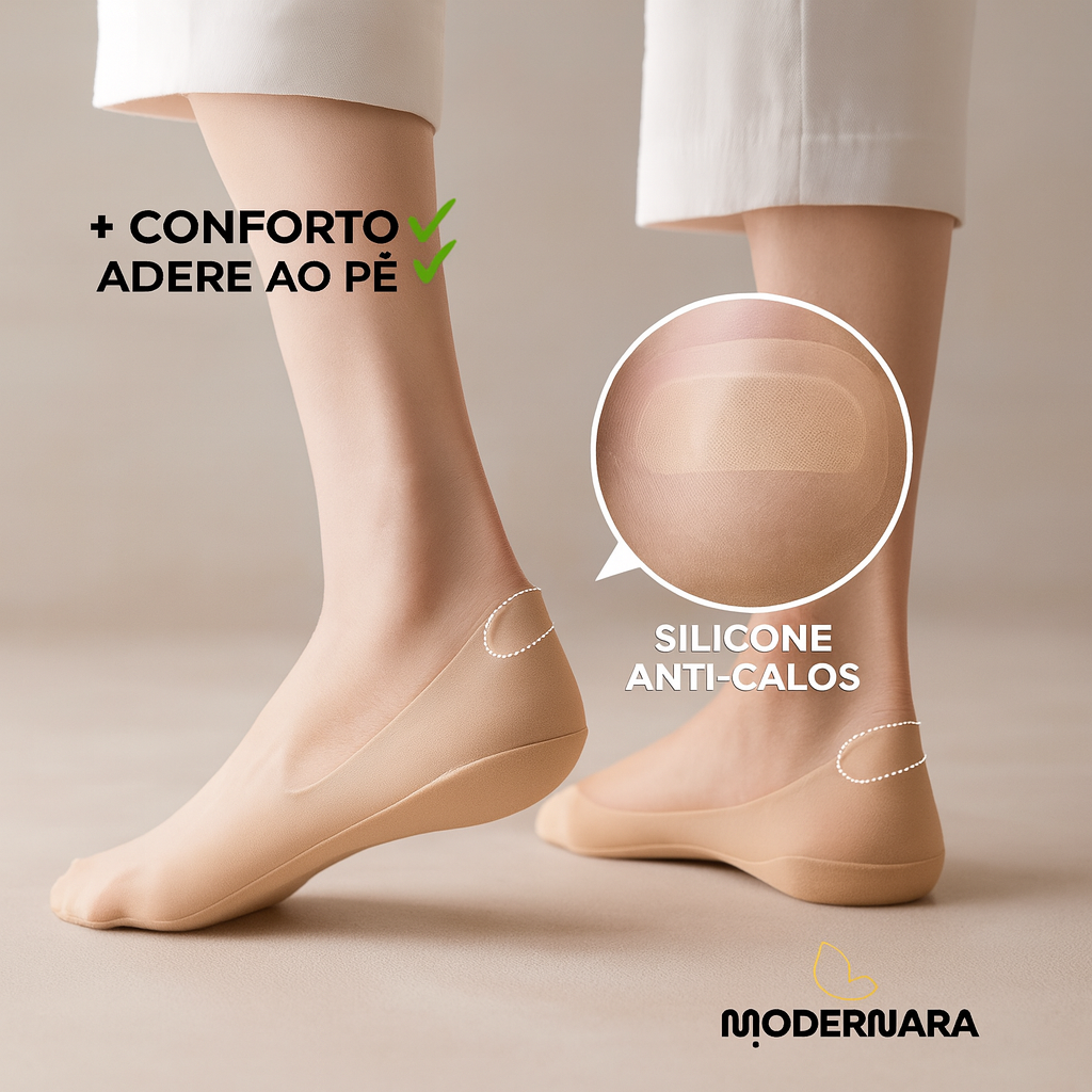 Meias Invisíveis Ortopédicas Antiderrapantes Femininas – Conforto e Segurança