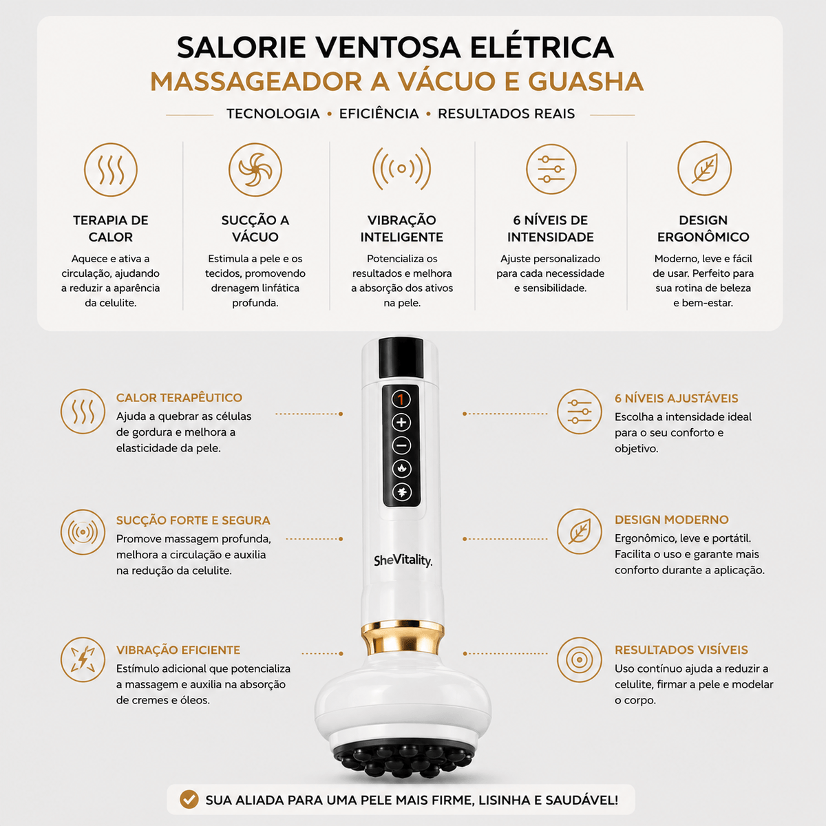 Massageador Anticelulite + 2 Óleos de Brinde