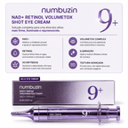 NUMBUZIN No.9 NAD+ Retinol Volumetox Shot Creme para Área dos Olhos – Firmeza, Hidratação e Linhas Finas