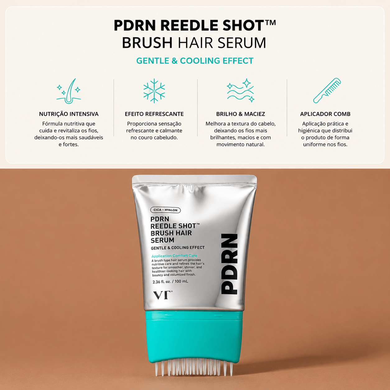 VT Cica Hyalon PDRN Reedle Shot Brush Hair Serum