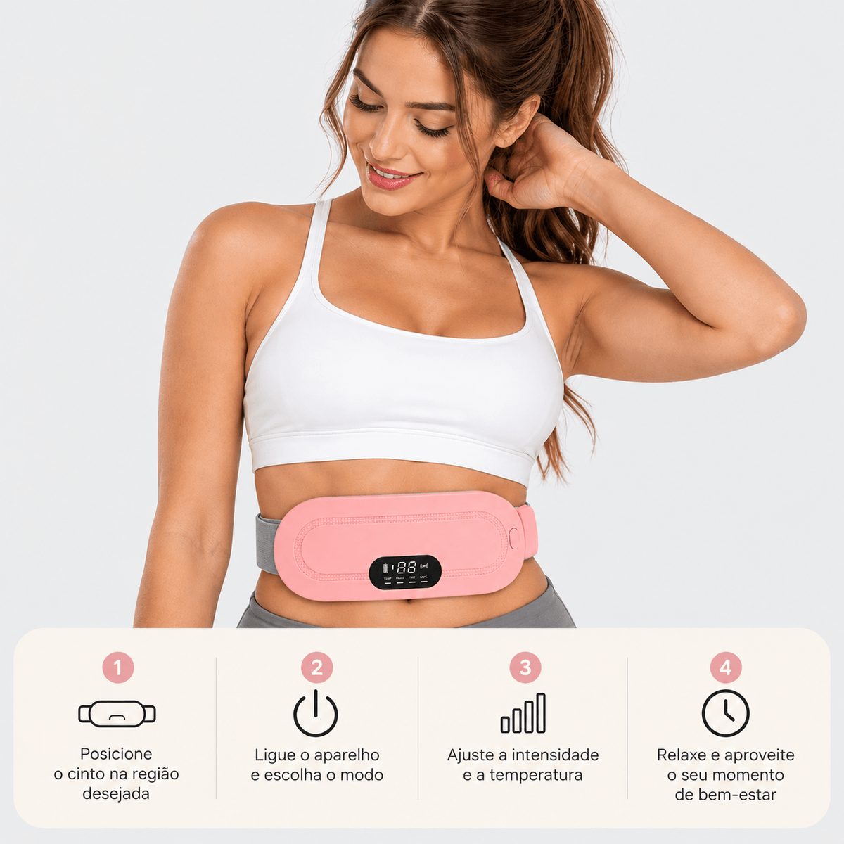 Massageador Elétrico Para Cólica Aquecimento Com Temperatura