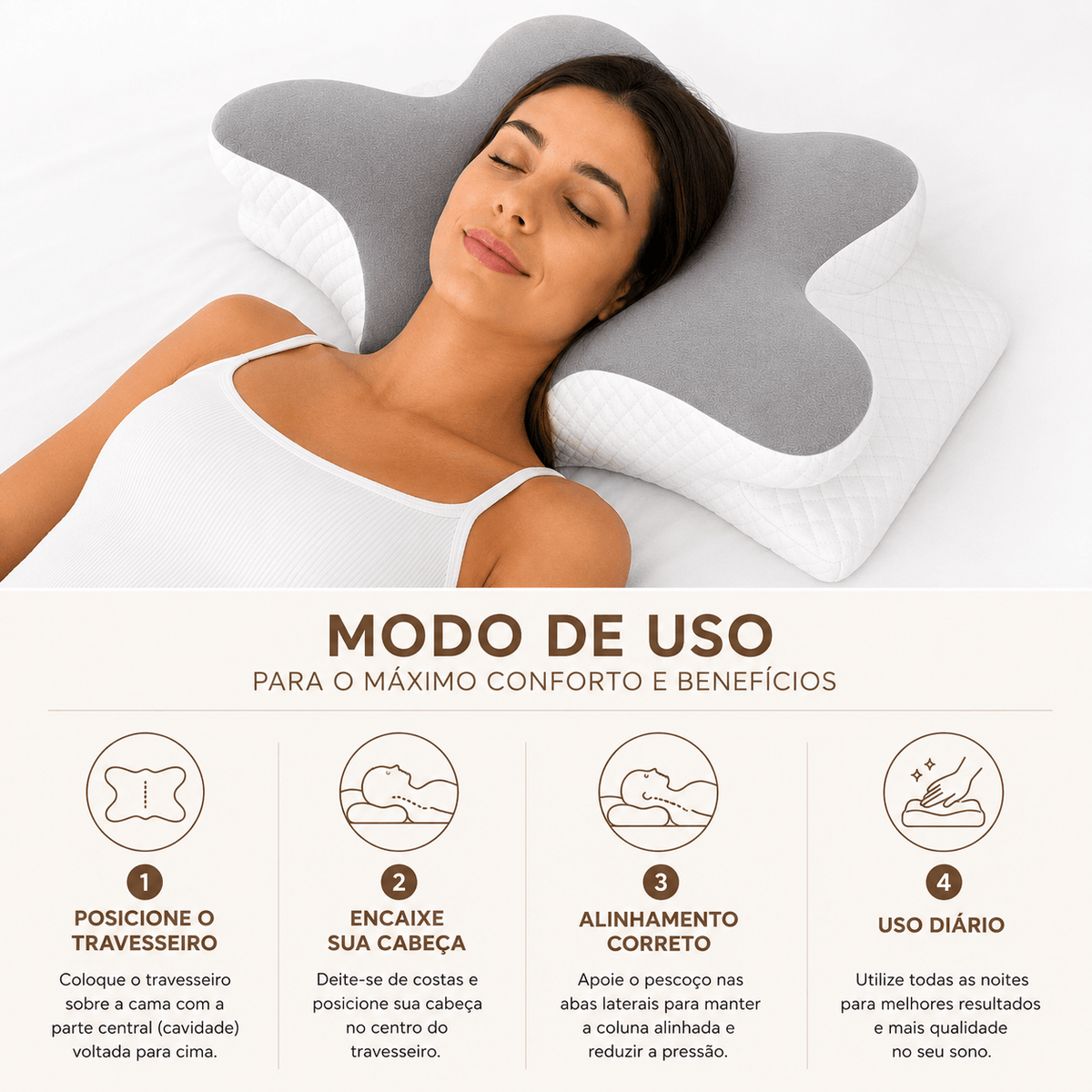 Travesseiro Cervical Anatômico Ortopédico Coluna