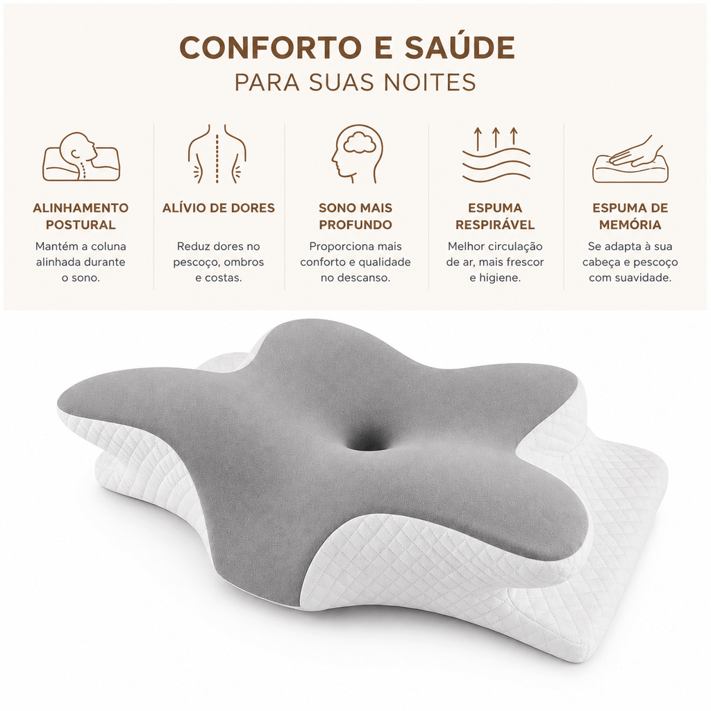 Travesseiro Cervical Anatômico Ortopédico Coluna
