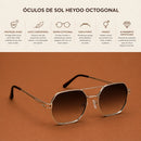 Óculos de Sol Octogonal UV400 Vintage Unissex em Metal