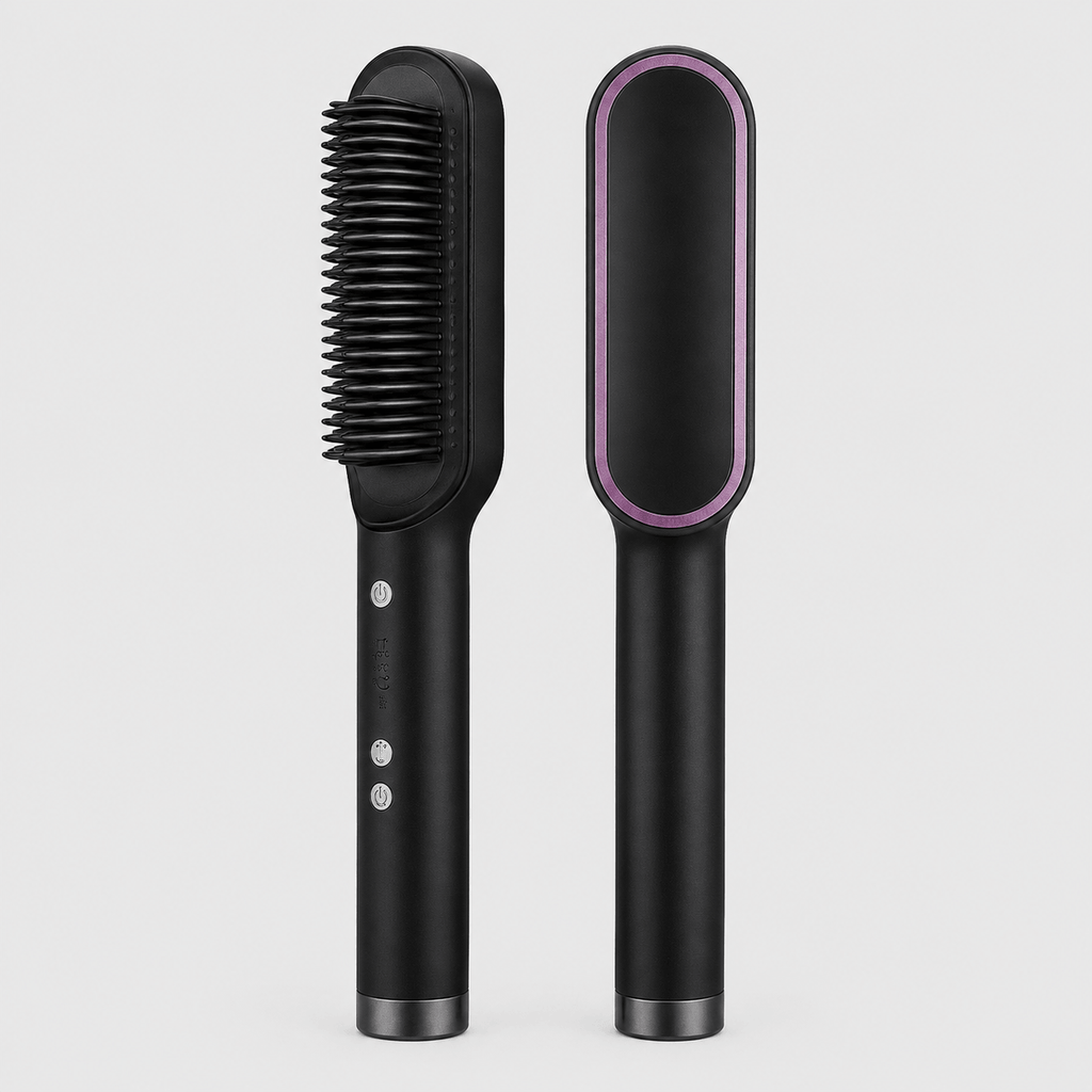 Escova Alisadora Bivolt 5 em 1 – Alisa, Modela, Hidrata e Remove o Frizz em Minutos