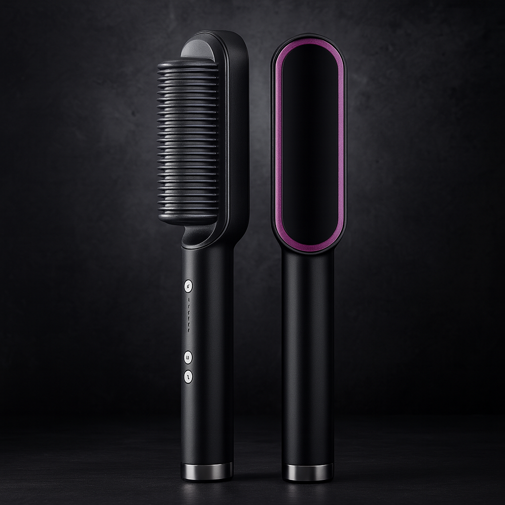 Escova Alisadora Bivolt 5 em 1 – Alisa, Modela, Hidrata e Remove o Frizz em Minutos
