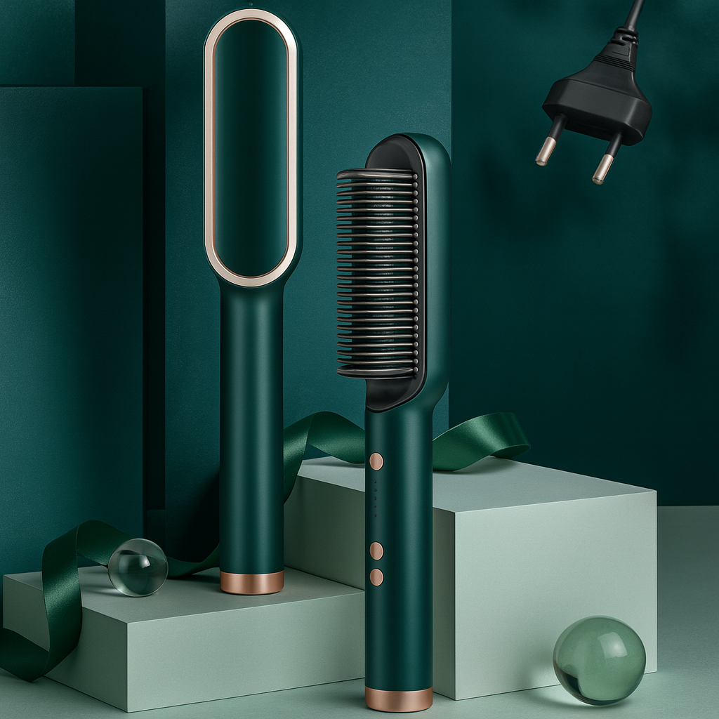 Escova Alisadora Bivolt 5 em 1 – Alisa, Modela, Hidrata e Remove o Frizz em Minutos