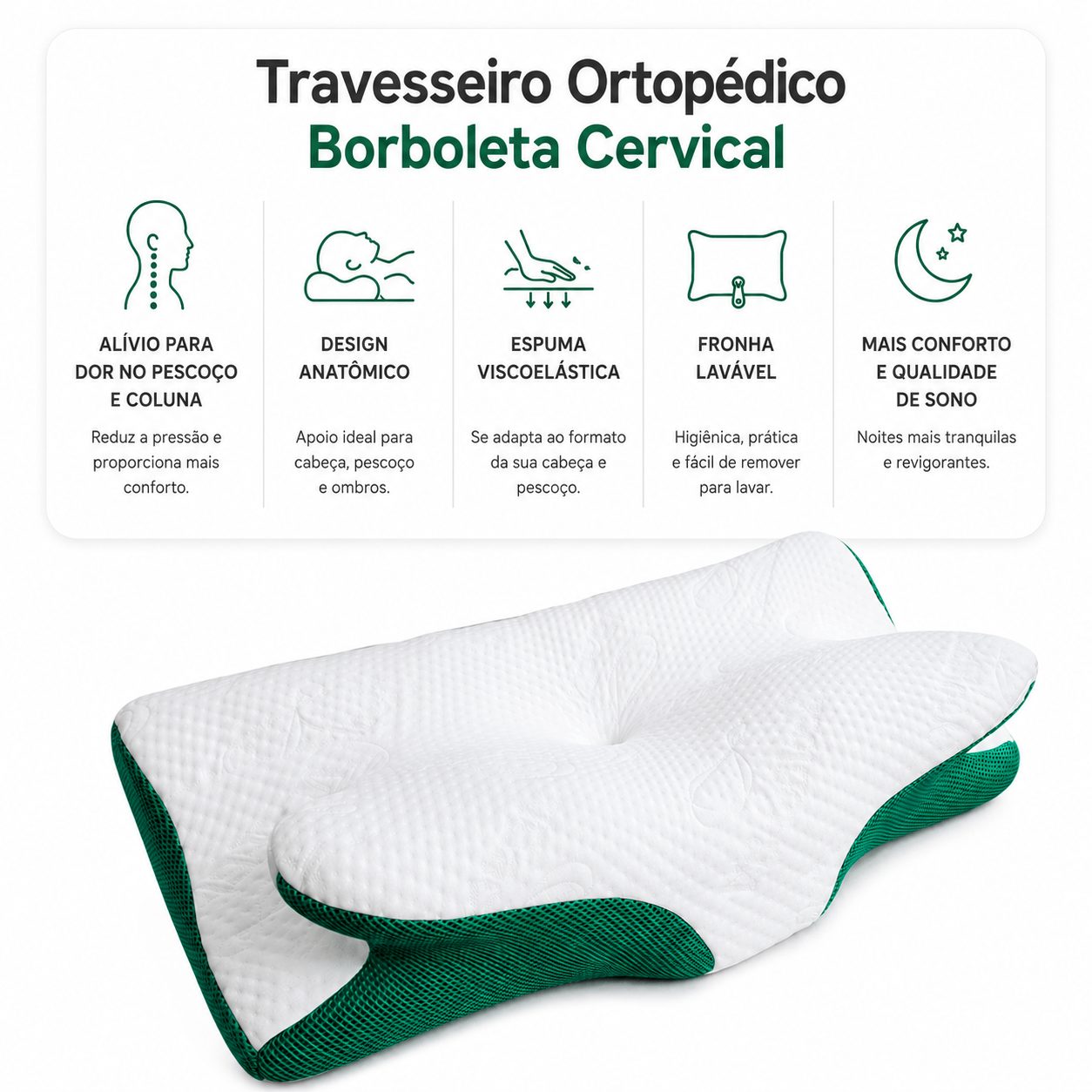 Travesseiro Cervical Anatômico Ortopédico Coluna