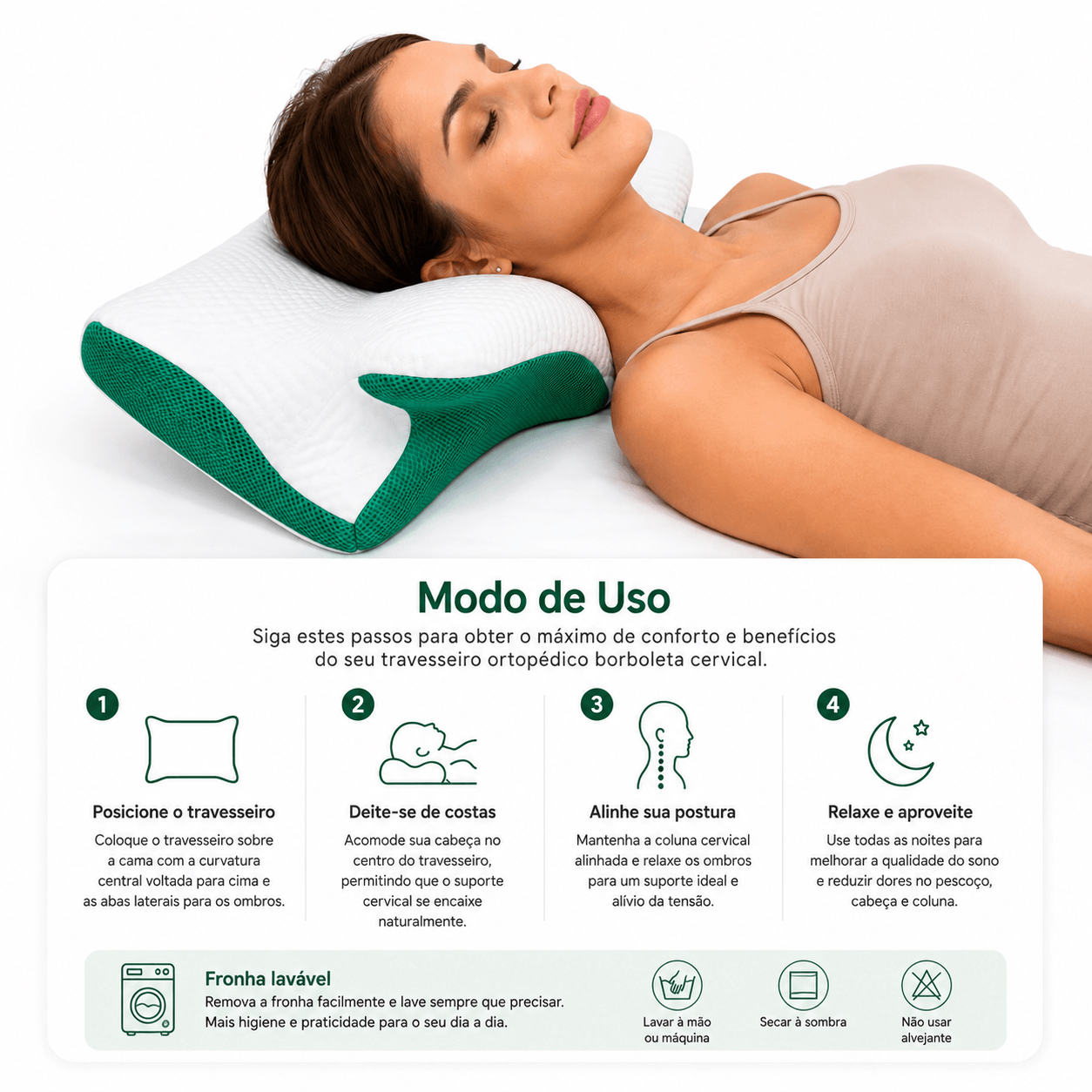 Travesseiro Cervical Anatômico Ortopédico Coluna