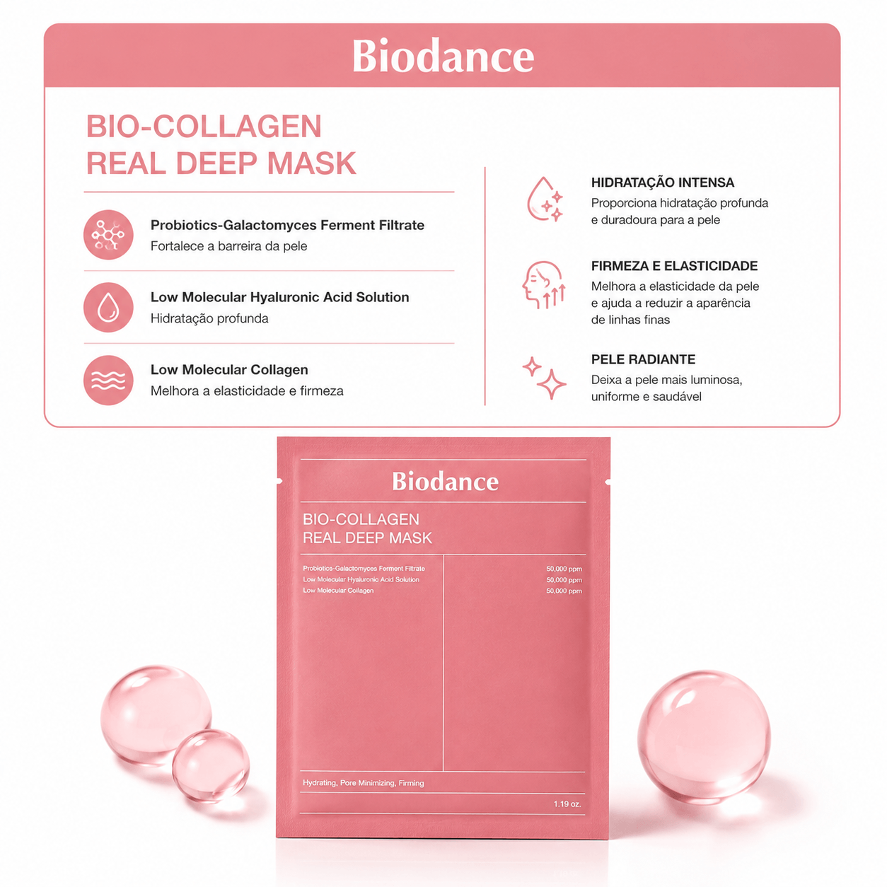 Máscara Facial Biodance Bio Collagen – Hidratação Profunda & Firmeza Instantânea