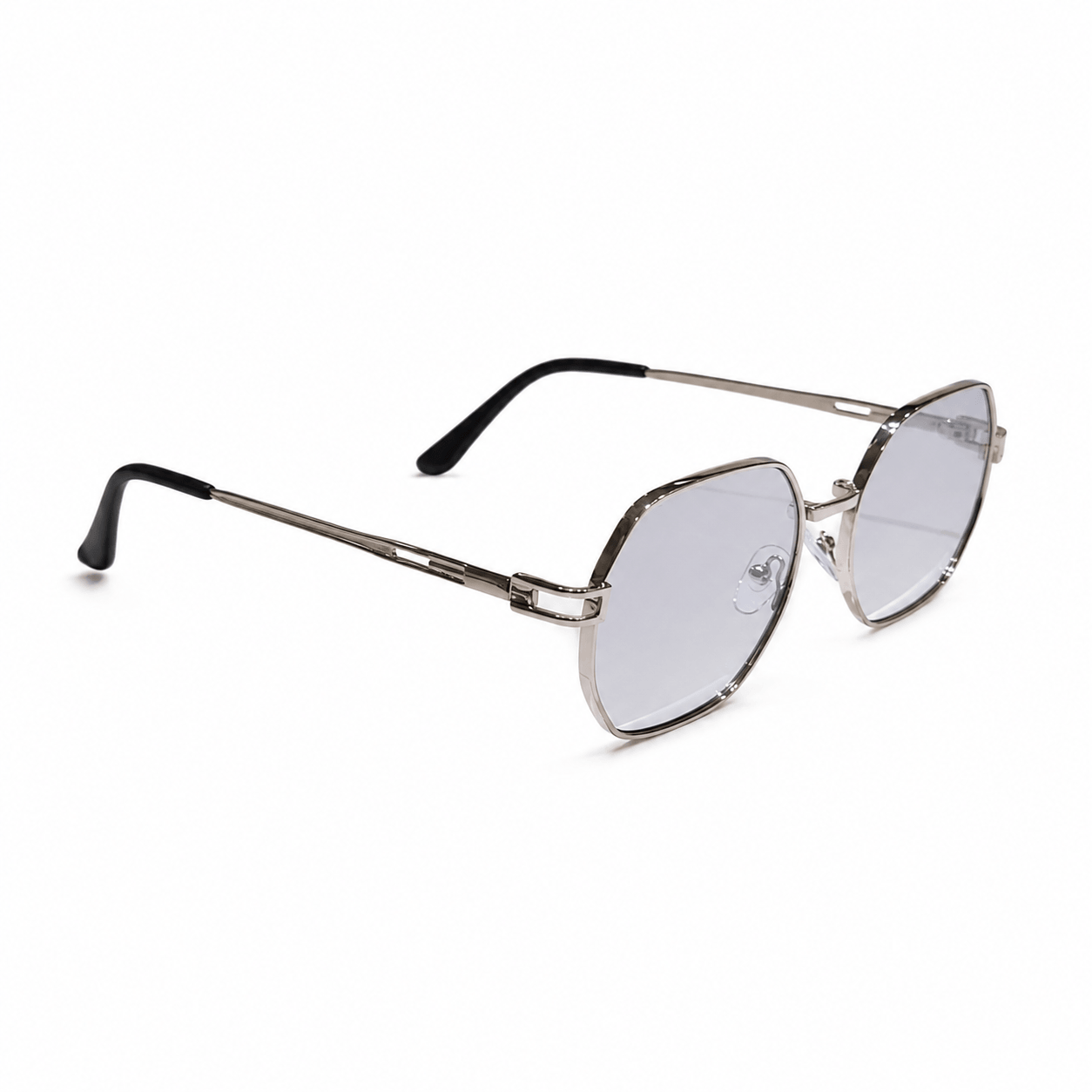 Óculos de Sol Octogonal UV400 Vintage Unissex em Metal