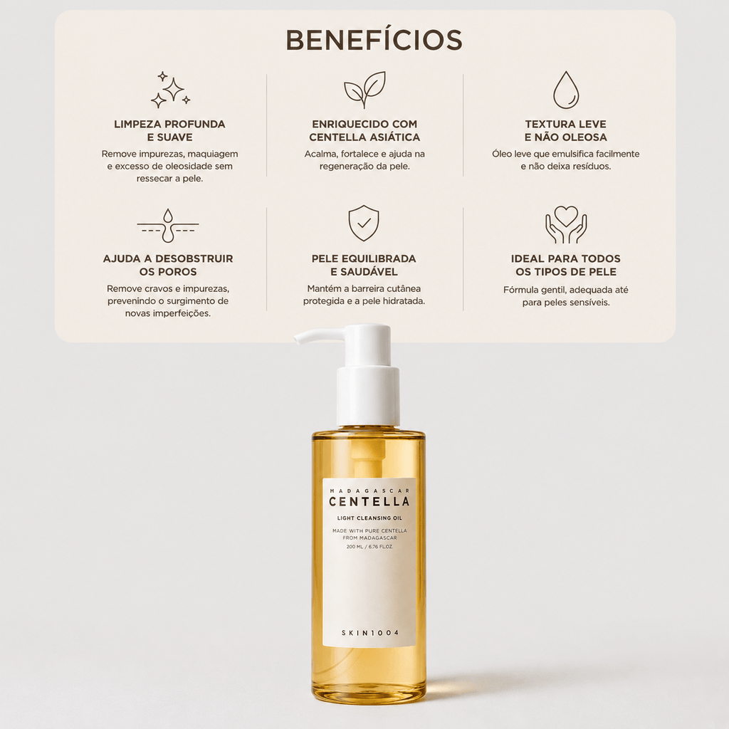 SKIN1004 Óleo de Limpeza Facial Centella Madagascar