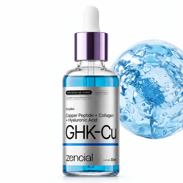 Sérum Peptídeo de Cobre GHK-Cu Reduz Rugas Linhas Finas Firmeza e Hidratação Facial Zencial
