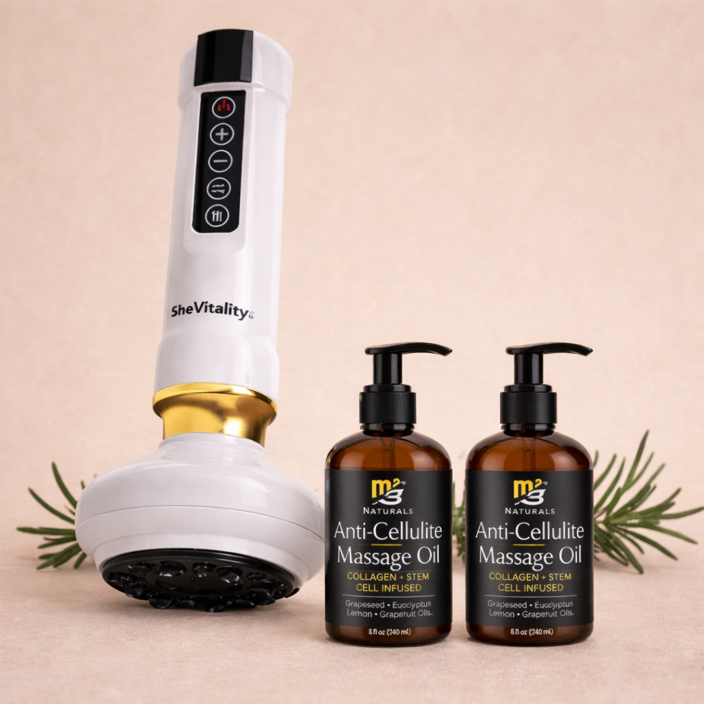 Massageador Anticelulite + 2 Óleos de Brinde