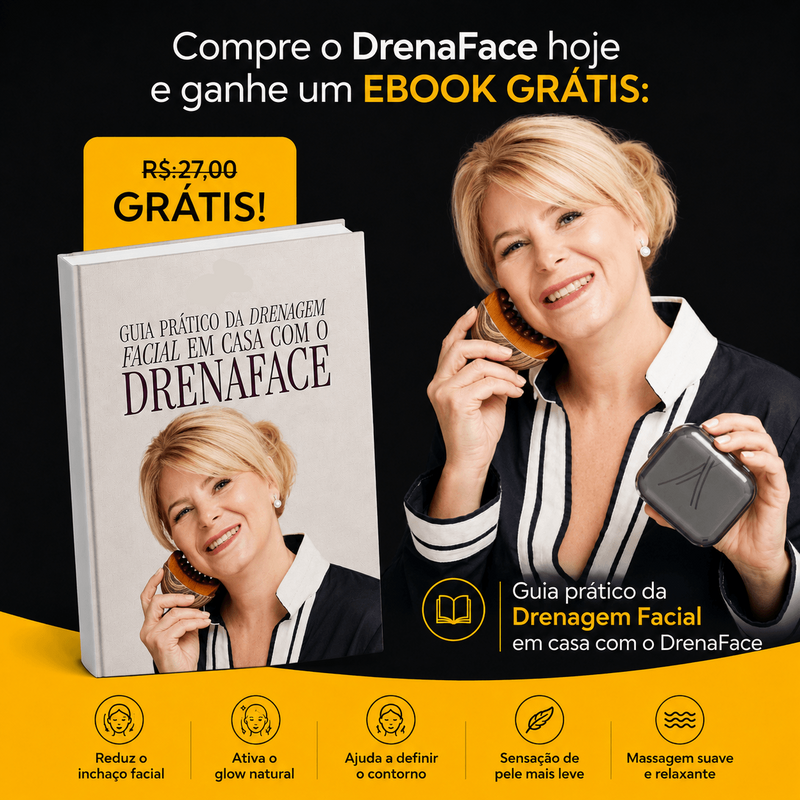 DrenaFace – Escova de Drenagem Linfática Facial