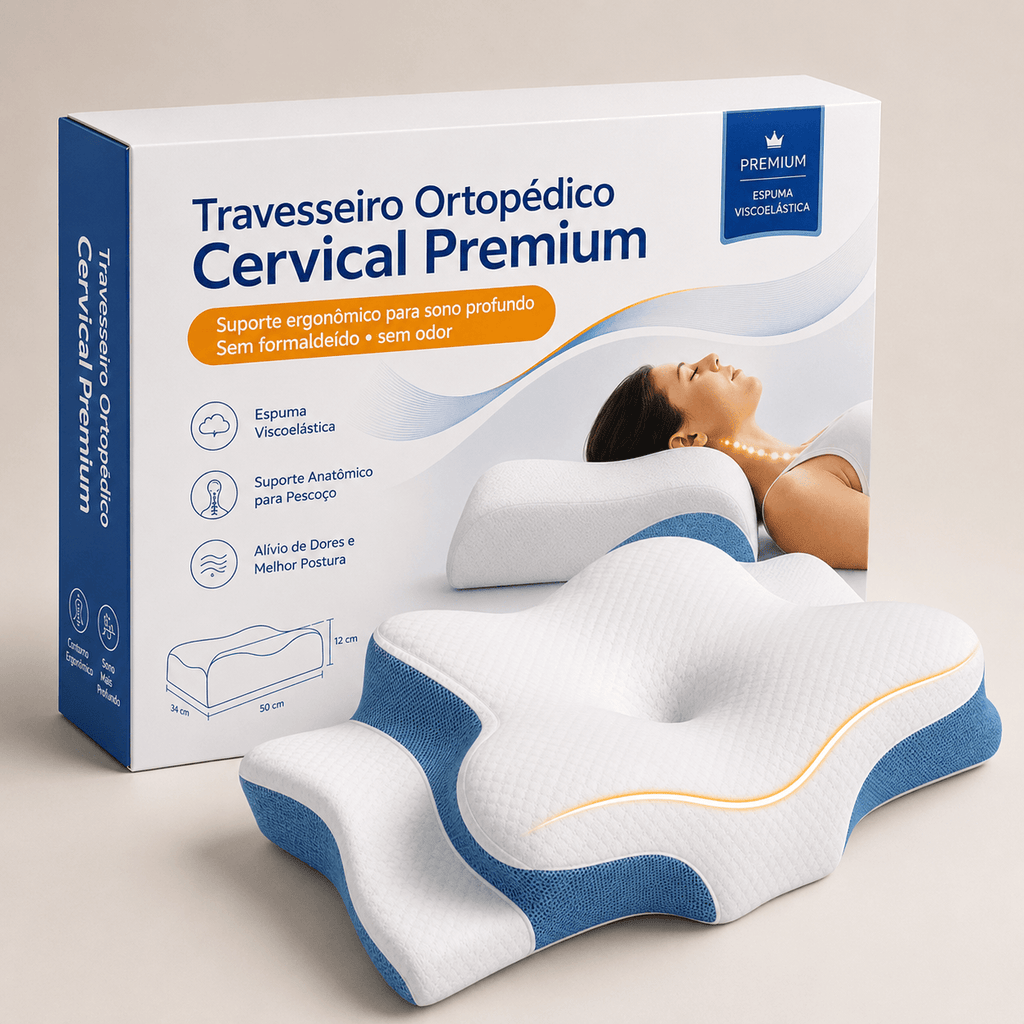 Travesseiro Cervical Anatômico Ortopédico Coluna