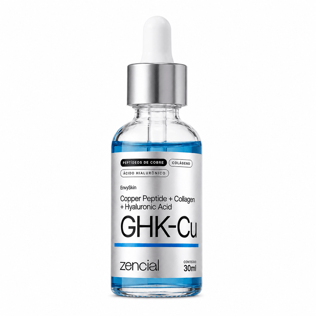 Sérum Peptídeo de Cobre GHK-Cu Reduz Rugas Linhas Finas Firmeza e Hidratação Facial Zencial