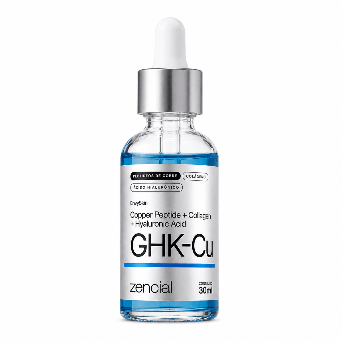 Sérum Peptídeo de Cobre GHK-Cu Reduz Rugas Linhas Finas Firmeza e Hidratação Facial Zencial