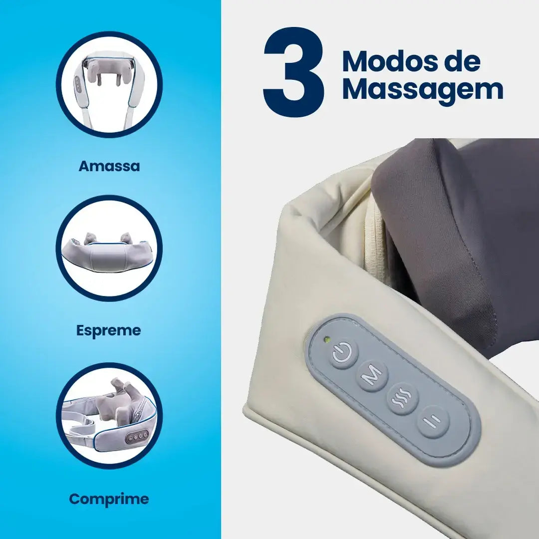 Massageador de Pescoço Inteligente com Calor e Compressão – RelaxPro Sense
