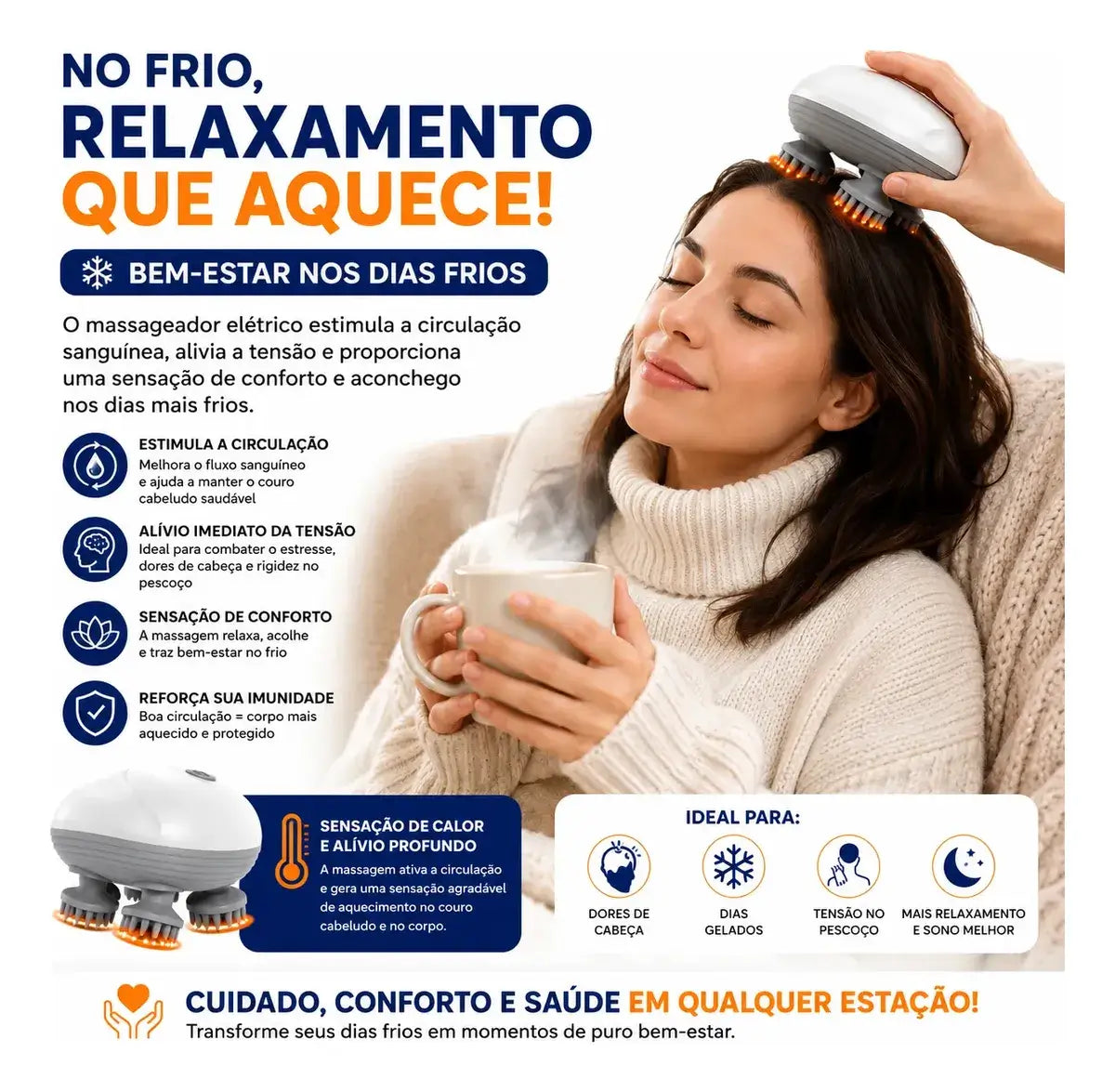 Massageador Elétrico para Couro Cabeludo / Crescimento e Nutrição Natural