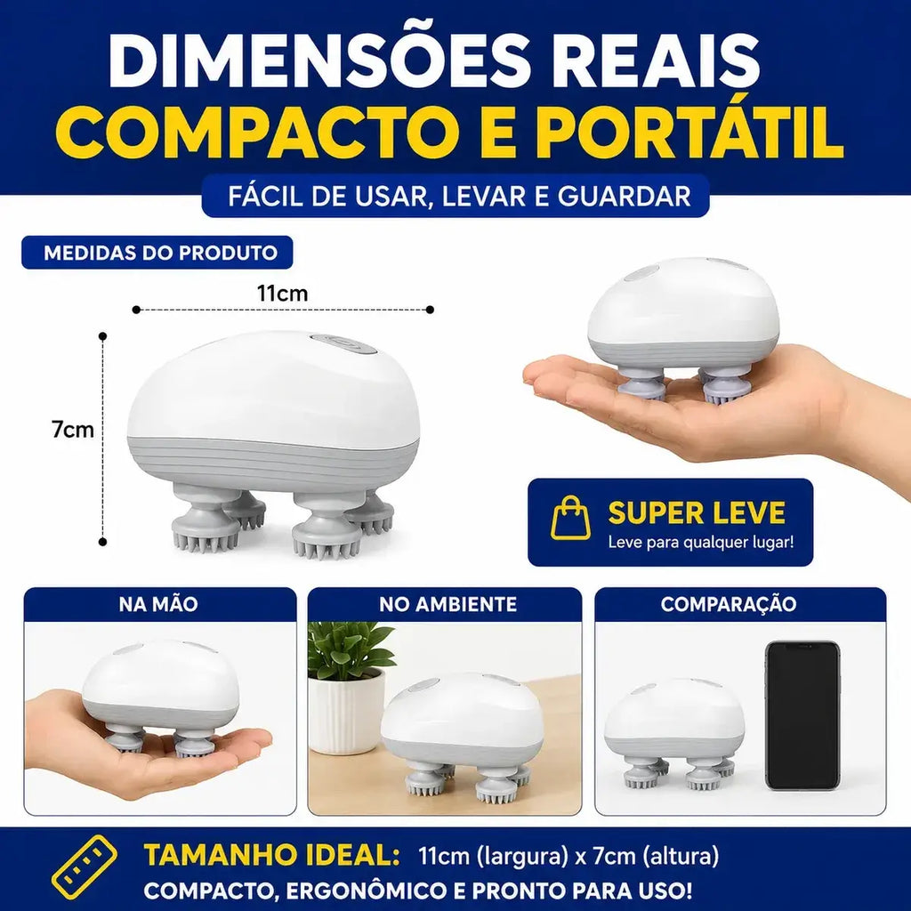 Massageador Elétrico para Couro Cabeludo / Crescimento e Nutrição Natural