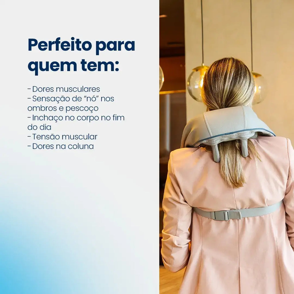 Massageador de Pescoço Inteligente com Calor e Compressão – RelaxPro Sense