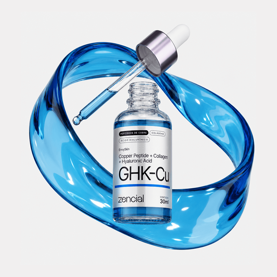 Sérum Peptídeo de Cobre GHK-Cu Reduz Rugas Linhas Finas Firmeza e Hidratação Facial Zencial