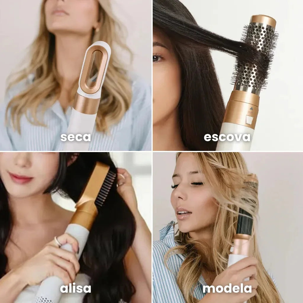 Escova Modeladora 5 em 1 - Seca, Alisa e Modela