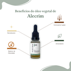 Óleo de Alecrim 100% Puro Prensado a Frio para Crescimento Capilar e Pele Saudável – Vegano e Natural