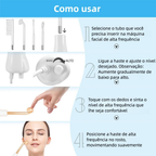 Aparelho Alta Frequência Portátil Ozônio Tratamento de Pele Facial e Capilar Removedor de Acne Cravos 4 ou 5 Eletrodos