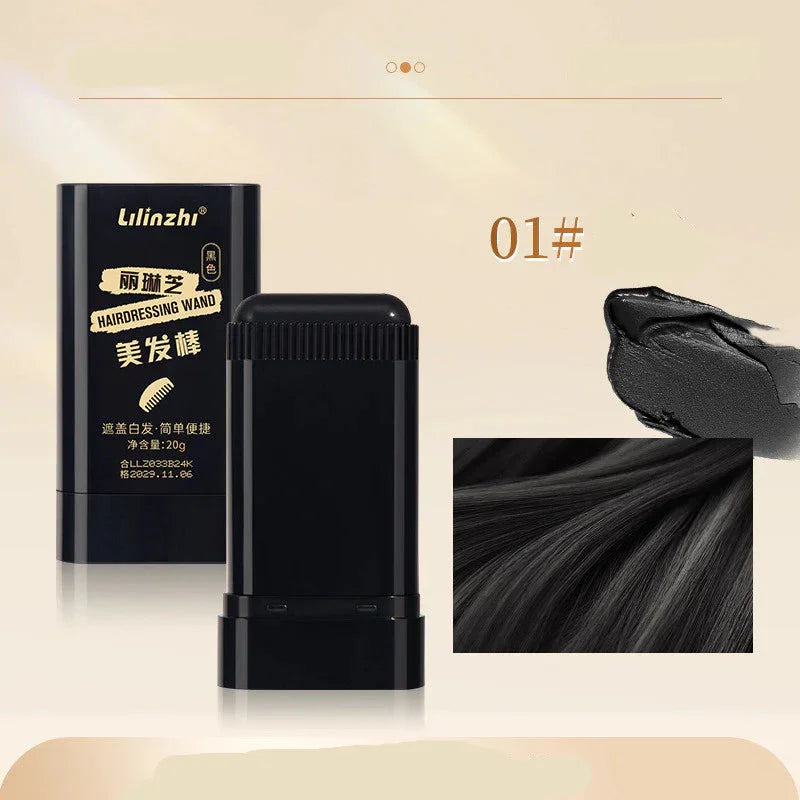 Caneta de Pente para Cobrir Cabelos Brancos Instantaneamente – Preta e Natural, à Prova d’Água