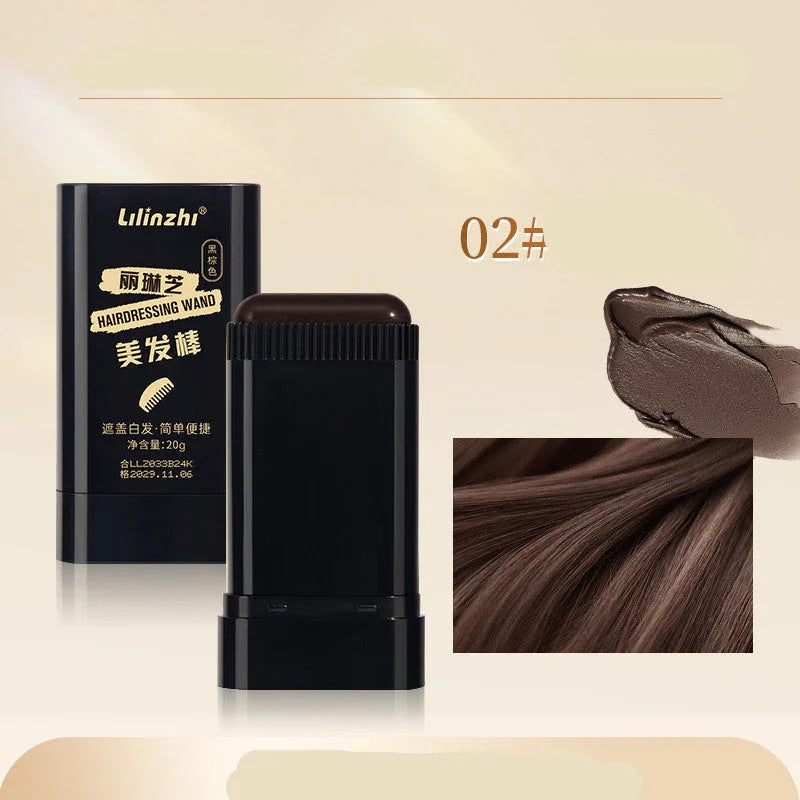 Caneta de Pente para Cobrir Cabelos Brancos Instantaneamente – Preta e Natural, à Prova d’Água