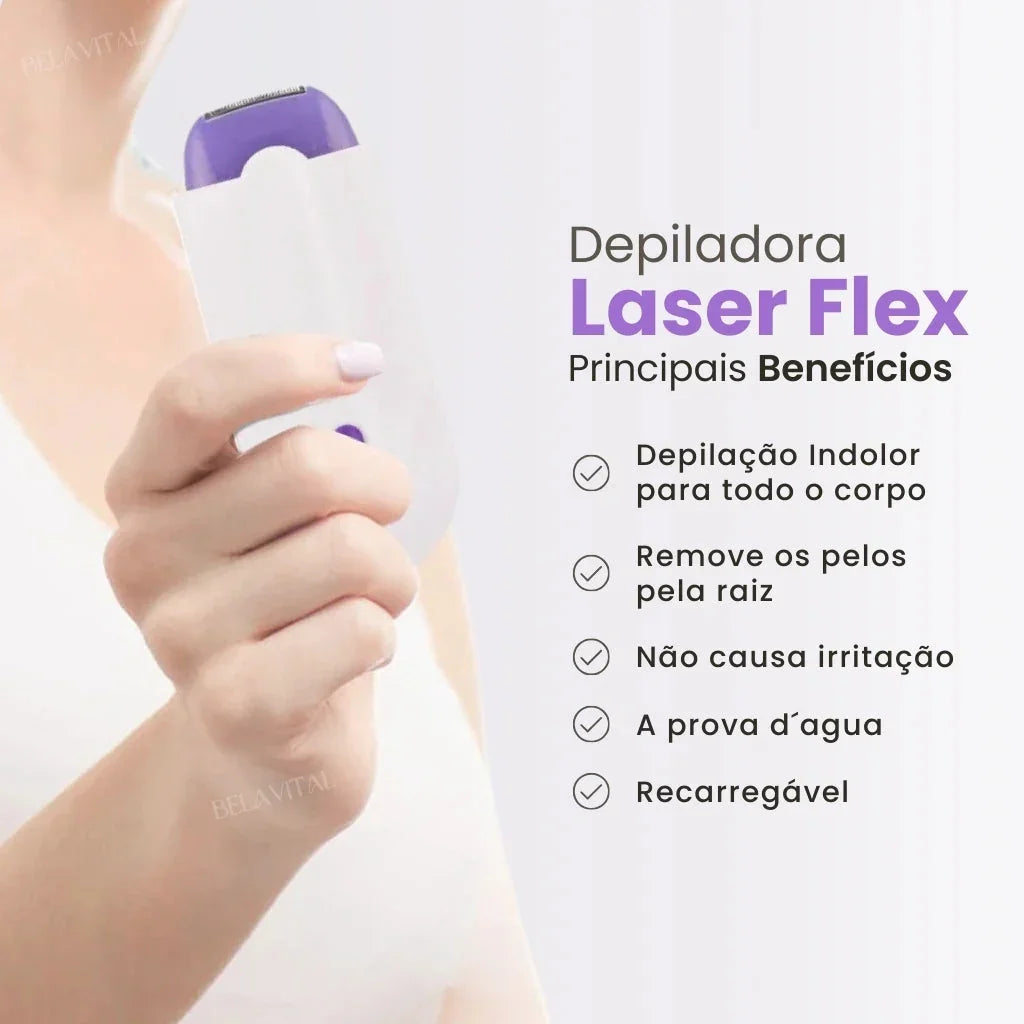 Depilador Facial e Corporal Sem Dor - Recarregável